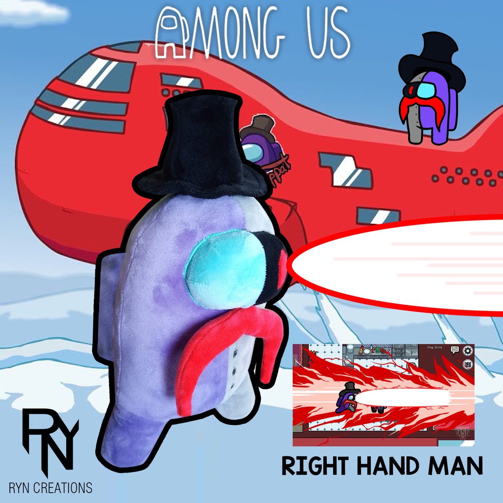 Among Us Plushie Stuffed toy: Right Hand Man, Airship Skin 2021, Purple