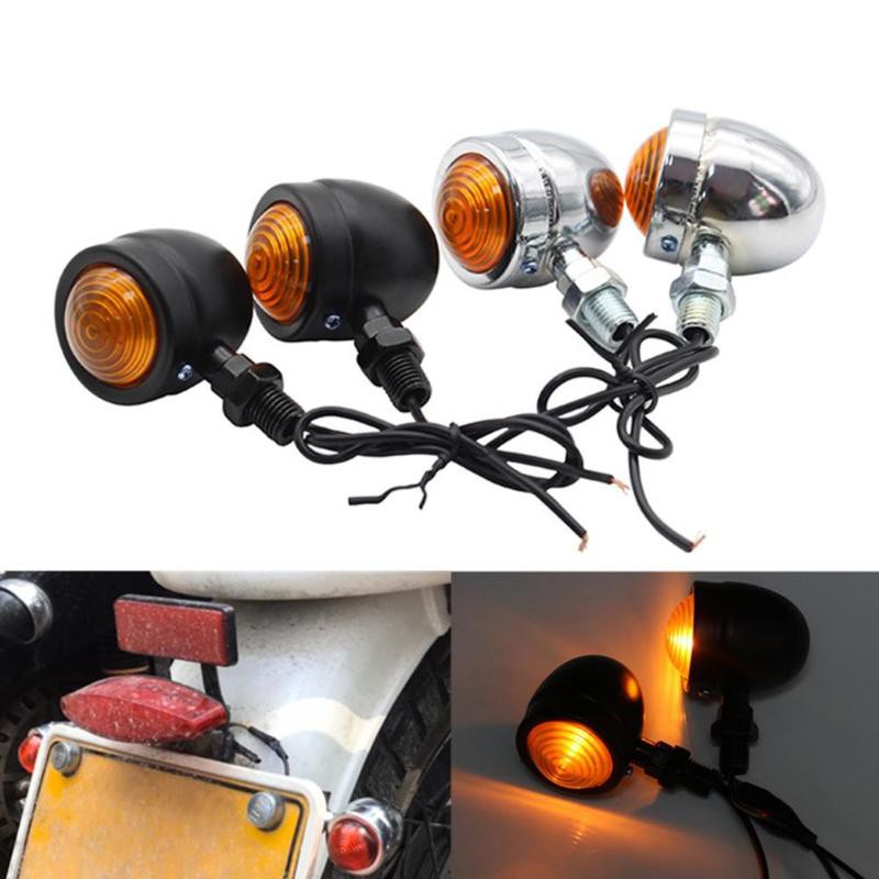 Motorcycle Turn Signal Light Amber Motorbike Blinker Headlight 12v Indicator Lamp Bullet 8004