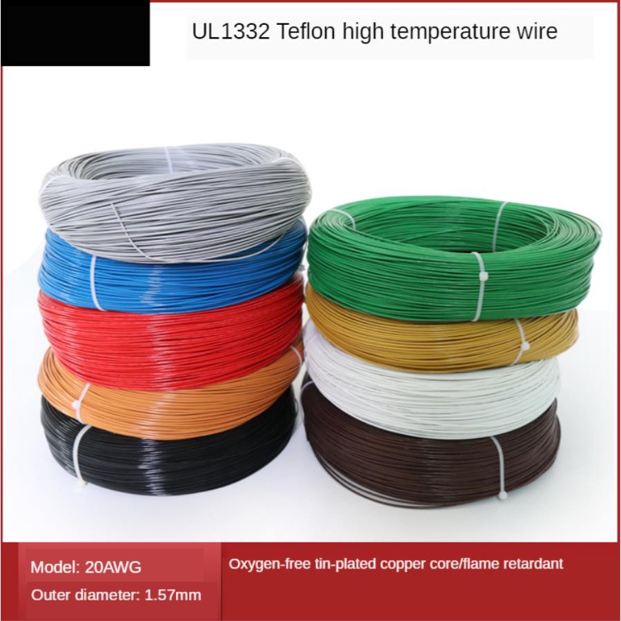 16 ~ 28AWG Insulation Electrical Wire Flexible Cable Teflon PTFE White UL1332 