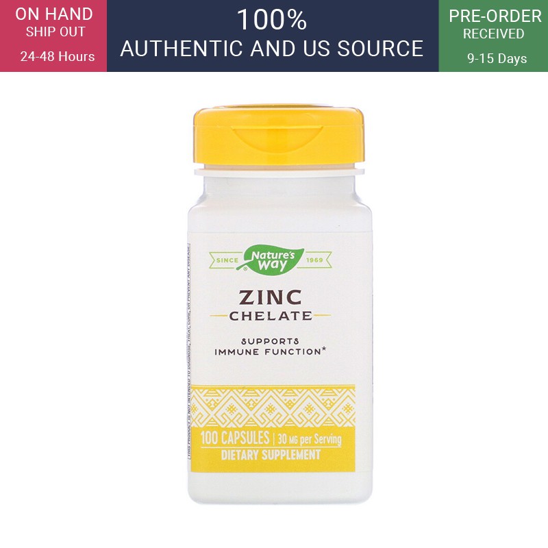 Nature's Way, Zinc Chelate, 30 mg, 100 Capsules