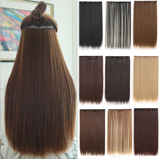 Clip In Hair Extensions Sexy Long Straight / Curly Hair Wig Extensions ...