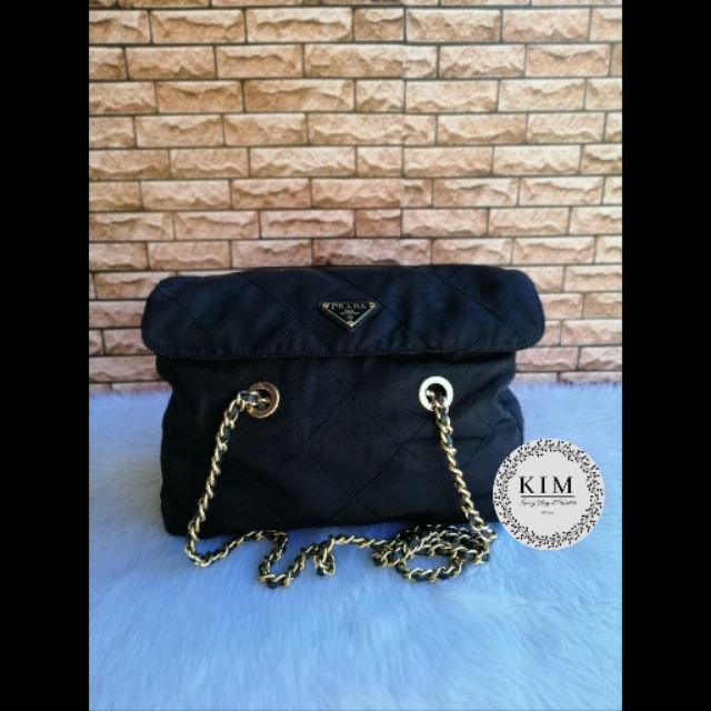 prada tessuto impuntu chain bag