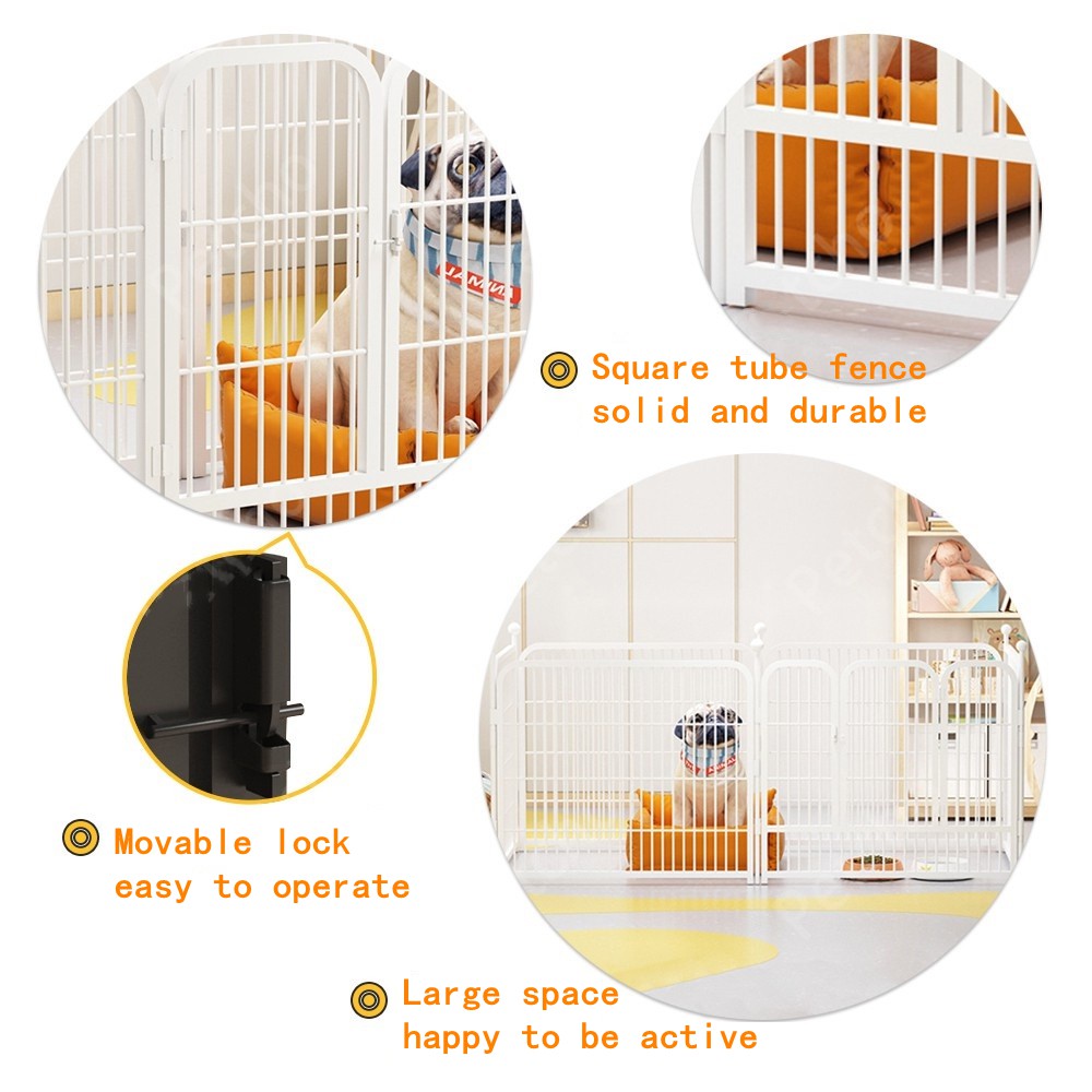 Adjustable Dog playpen, dog fence, Dog cage (80*90cm/pcs×6)(White), expandable dog fence, kennel #3