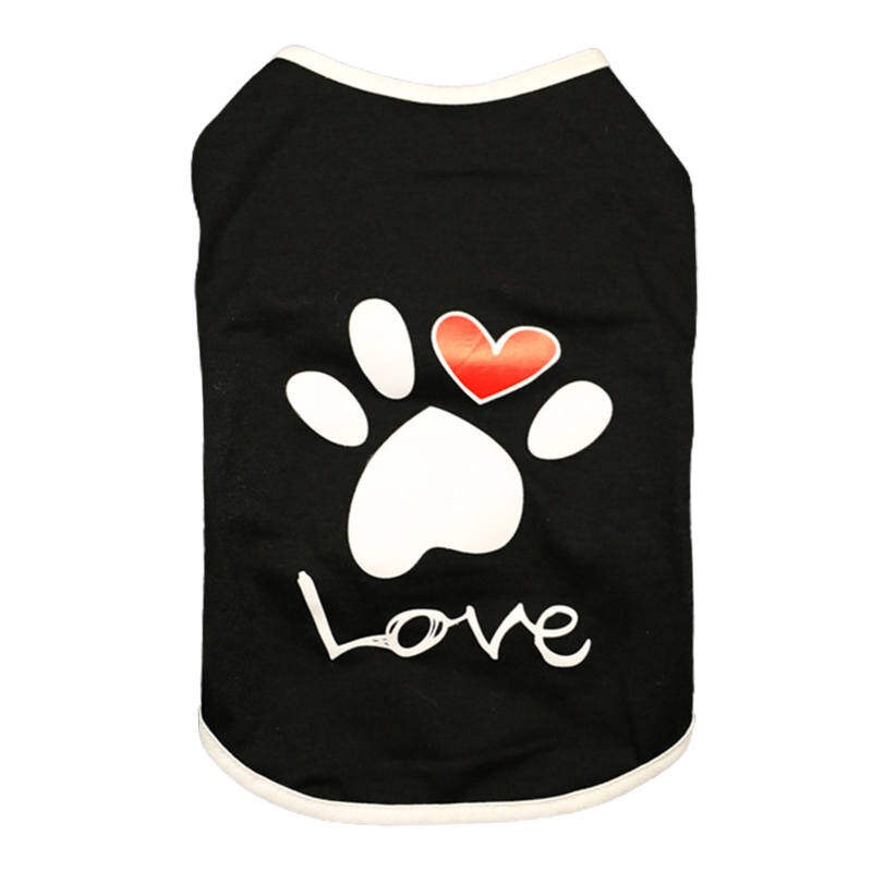 Vest Small Pet Shirt Cat Dog Clothes Summer Puppy Kitty  Paw Print Heart Love T-shirt For Dog #7