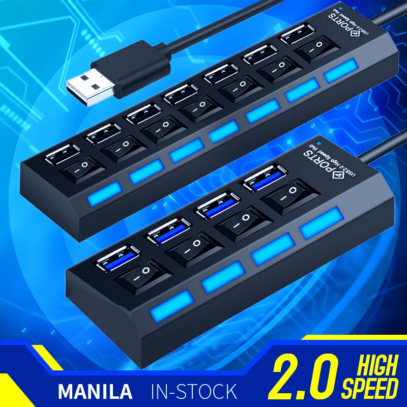 7 Port Hubs High Speed Usb 30 Multi Hub Splitter Expansion Computer