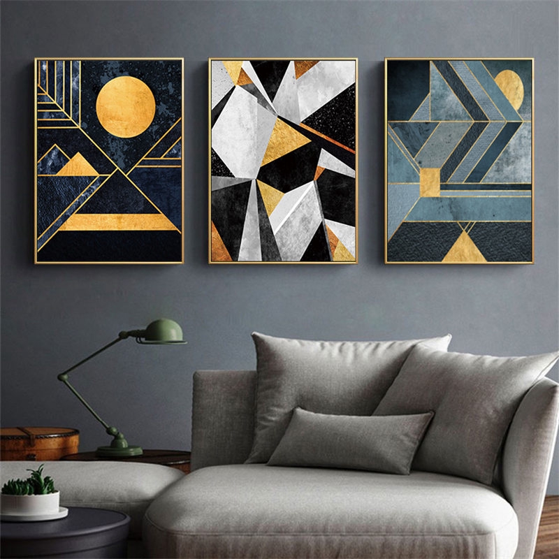 Nordic Abstract Geometry Home Decor Nordic Canvas Painting Wall Art Modern Luxury Art Decor Posters And Prints For Living Room Shopee Philippines