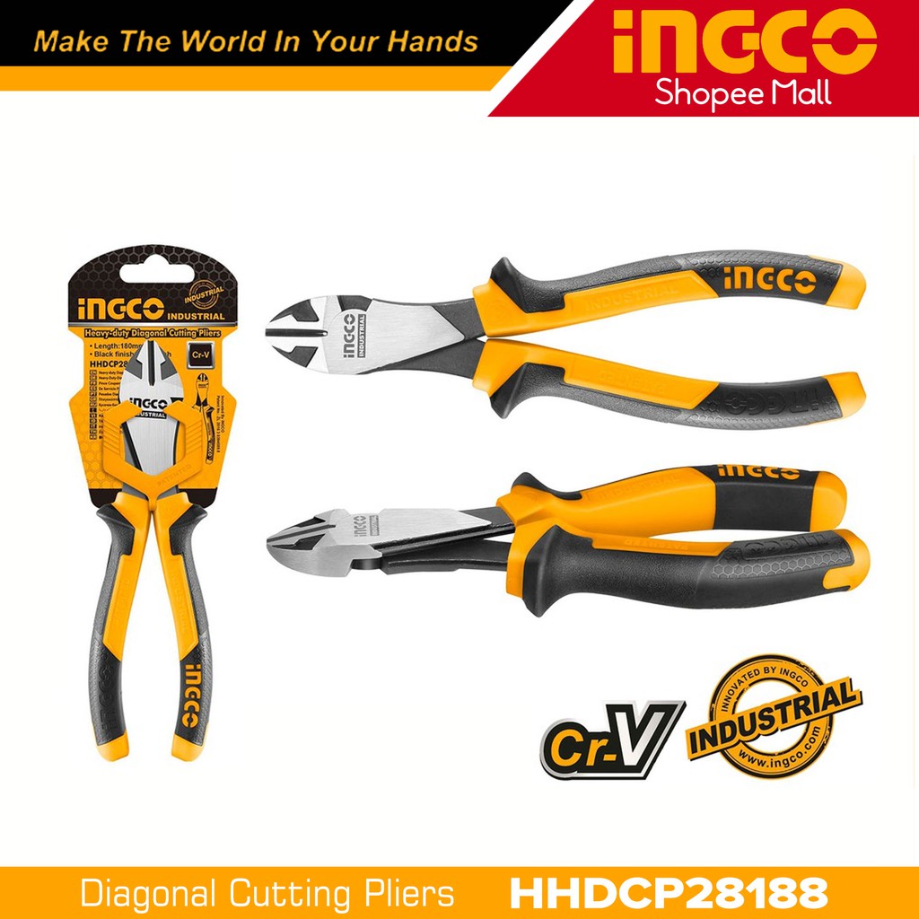 [SALE] INGCO HHDCP28188 7" Industrial Diagonal Cutting Pliers CRV