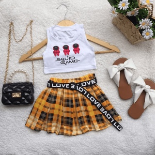BIG SALE! New YASMIN Pleated Skirt and Crop Top with Belt for 1-3 3-5 years old | Set Vinyl Subli Pr #6