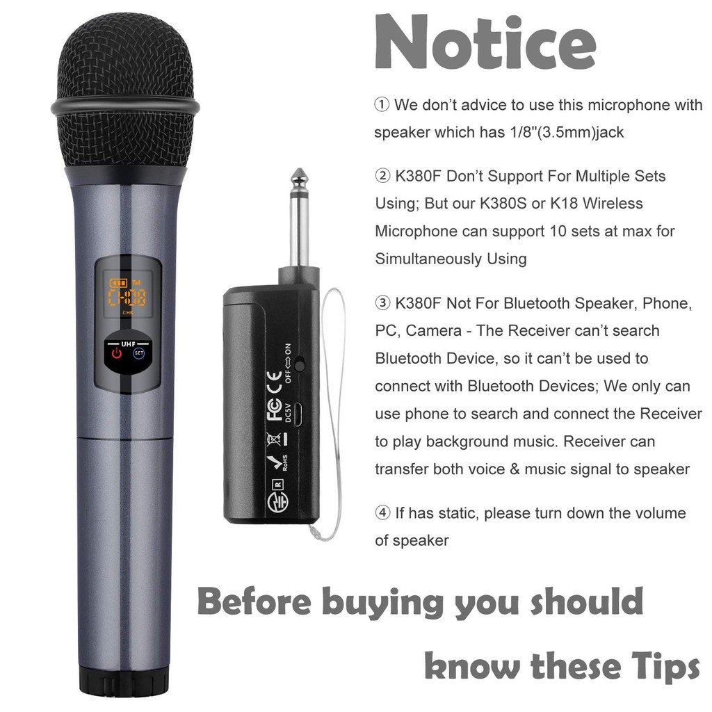 Wireless microphone connect to speaker