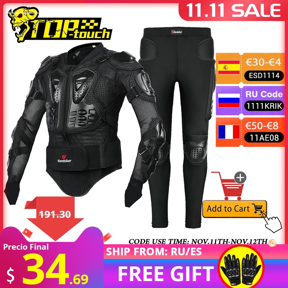 Herobiker Motorcycle Jacket Men Full Body Motorcycle Armor Motocross