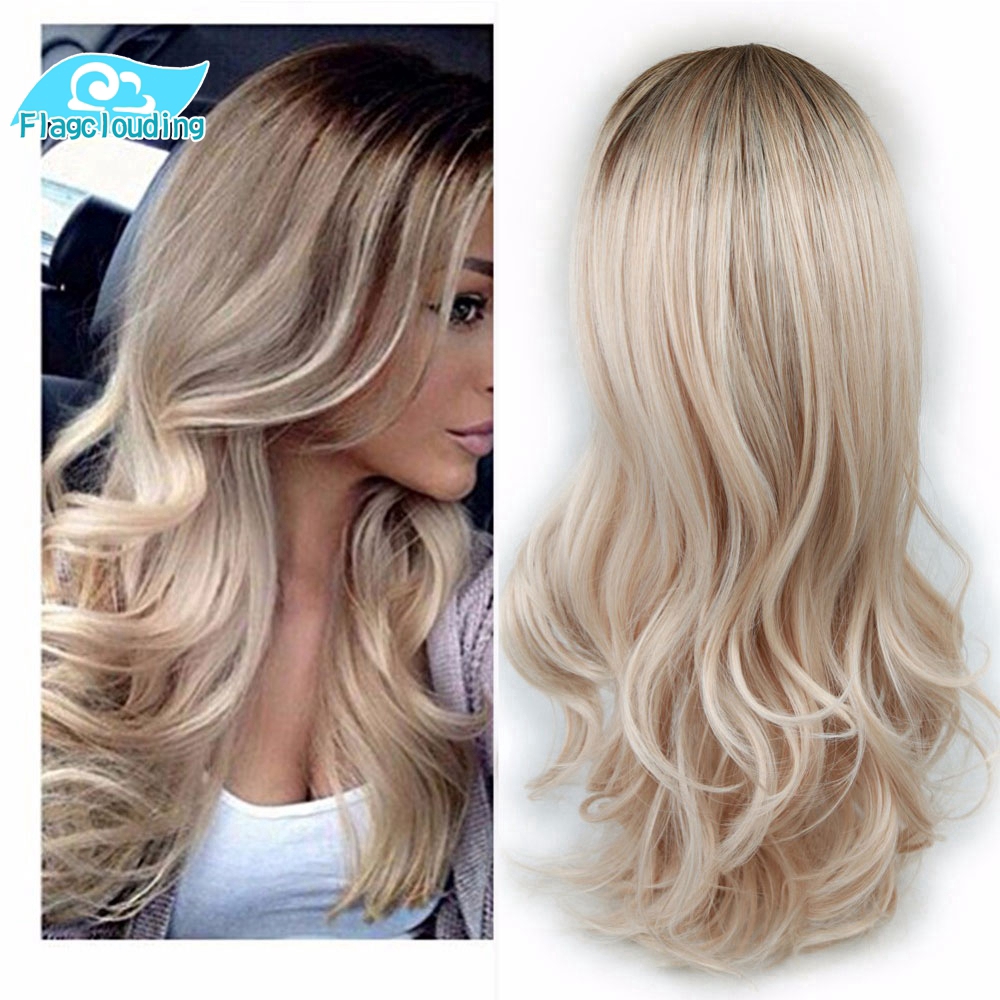 Sin Long Ombre Brown Ash Blonde High Density Temperature Shopee
