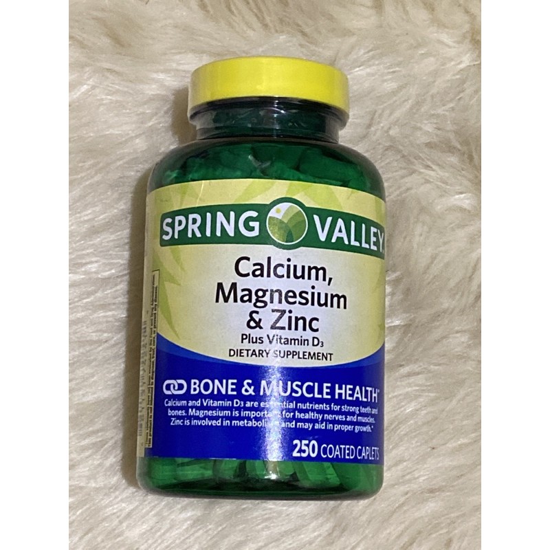 Spring Valley Calcium, Magnesium & Zinc plus Vit D3, 250 caplets