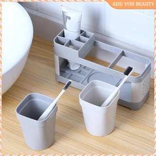 [Wishshopeefhx] Toothbrush Holder  Storage Caddy Set for Vanity Counter Sink Family Adults #2