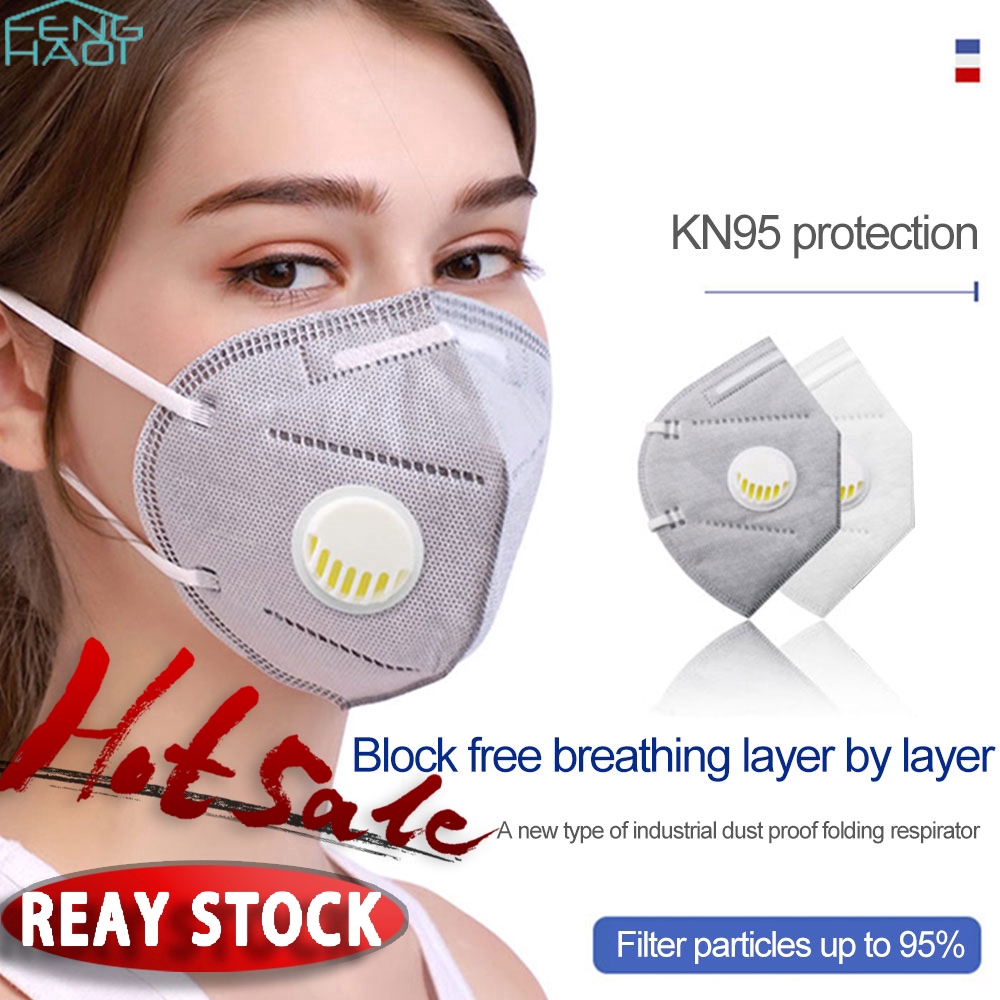 Disposable KN95 N95 Mask Valved Face Mask KN95 Protection Face Mask Grey White washable Mask 