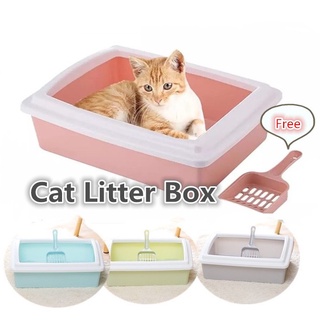 【Philippine cod】 MiNiCo~Cat Litter Box Rectangle Semi-Closed Anti-Splash Toilet Bedpan Tray Clean
