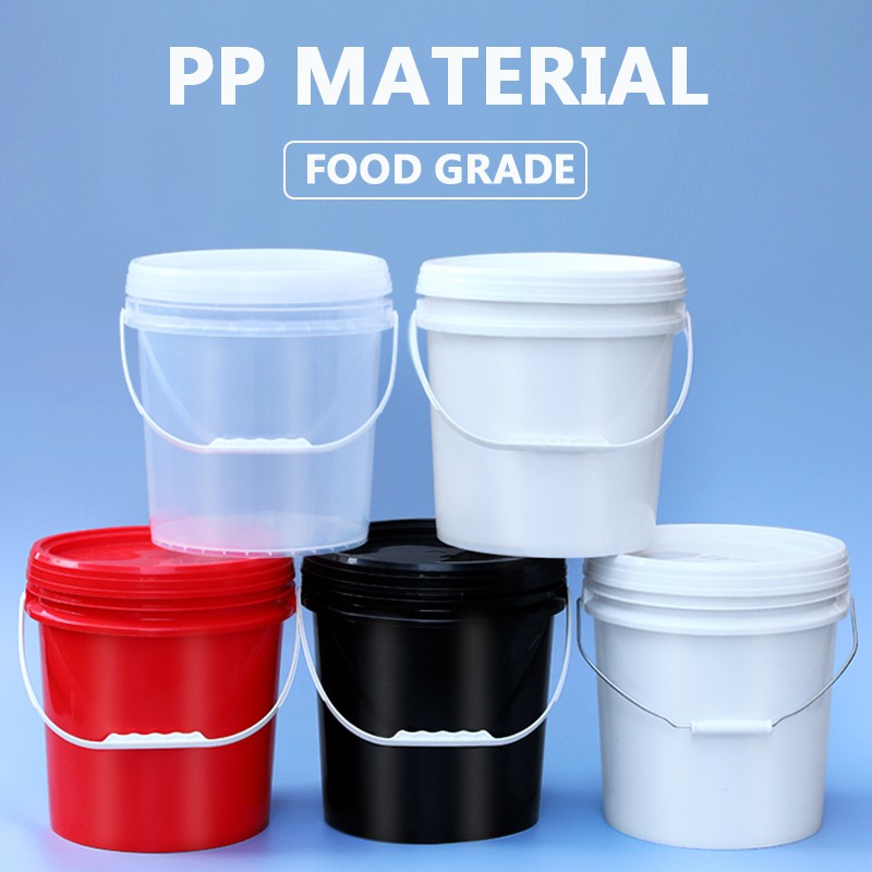 1l 2l 3l 5l Plastic Bucket With Lid Food Grade Pp Round Bucket With Handle Storage Bucket Paint Bucket For Home Shopee Philippines