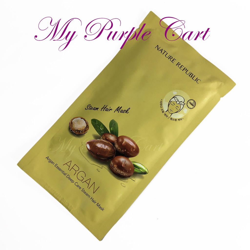 Nature Republic Argan Essential Deep Care Steam Hair Mask Shopee