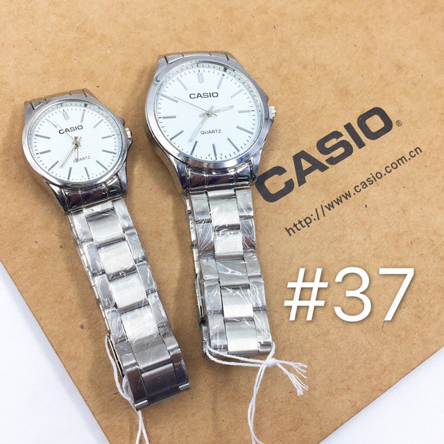 casio couple watch silver