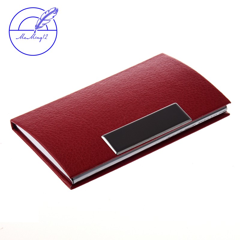 red business card holder