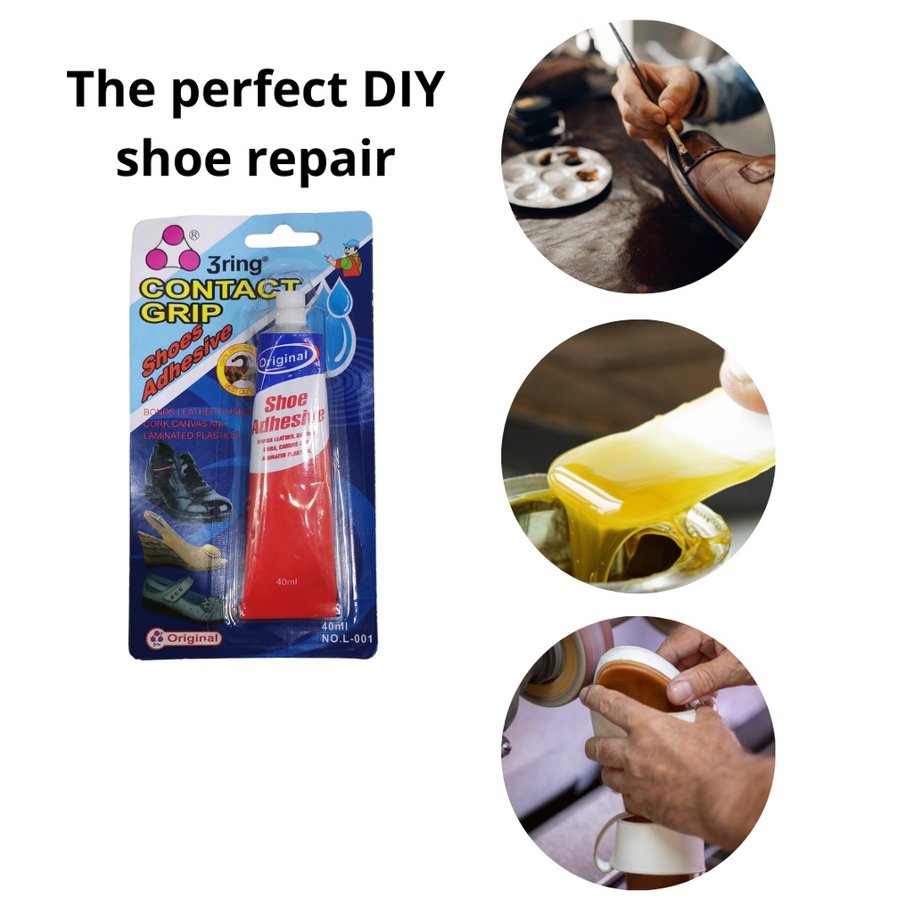 Shoe Adhesive DIY Shoe Repair 40ml Bonds Leather Rubber Cork, Canvas