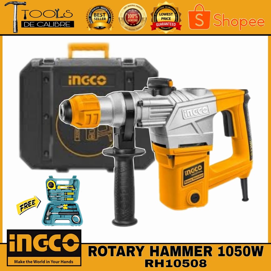 INGCO Rotary Hammer Chipping Gun SDS 1050W (RH10508) with FREE TOOLSET