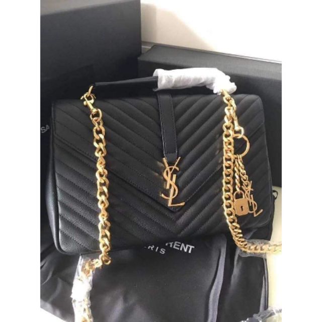 ysl college bag gold hardware