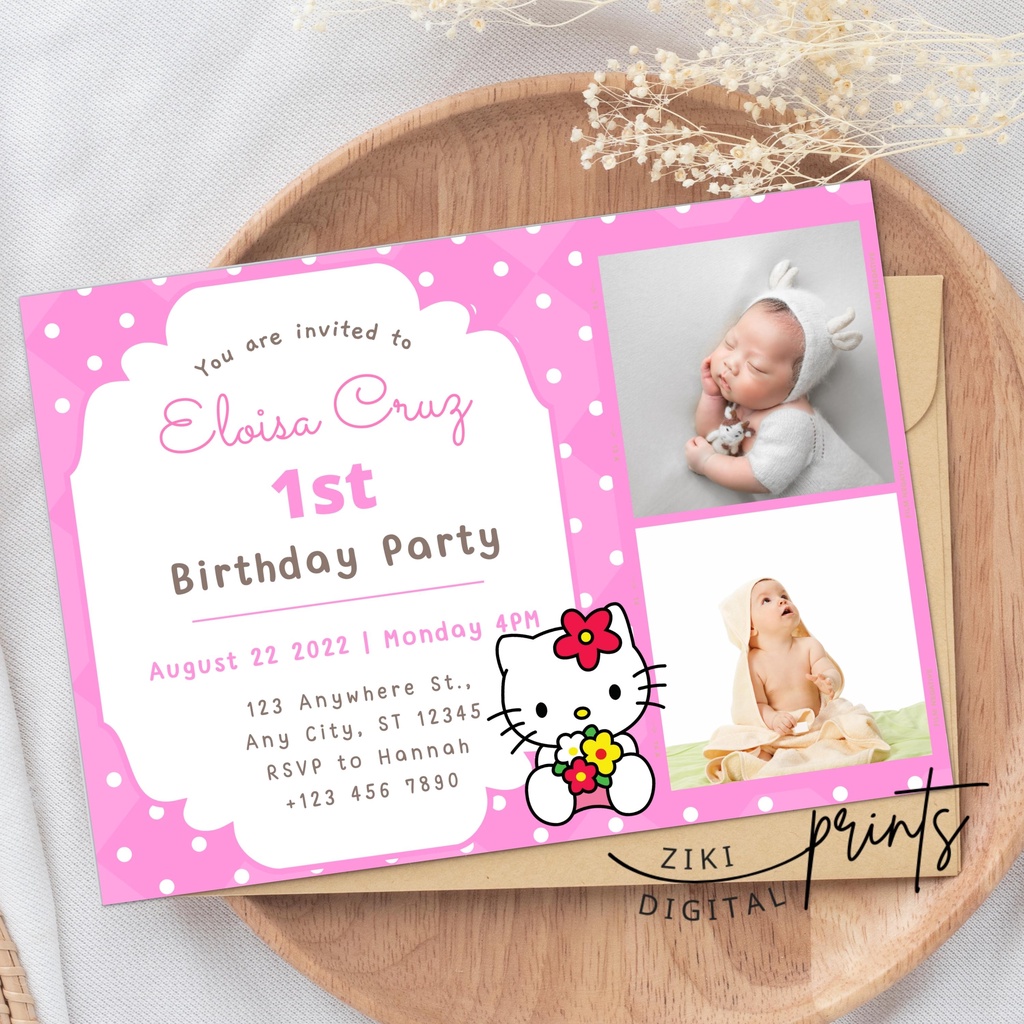 Hello Kitty Christening Invitations