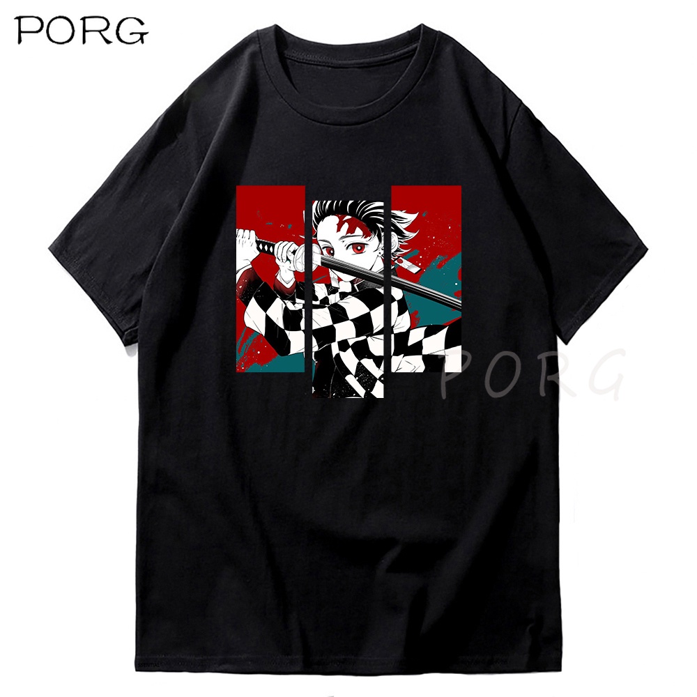 Kimetsu No Yaiba Men Casual Cotton Demon Slayer T Shirt Male Harajuku Kawaii Tanjiro Tee Shirt 6195