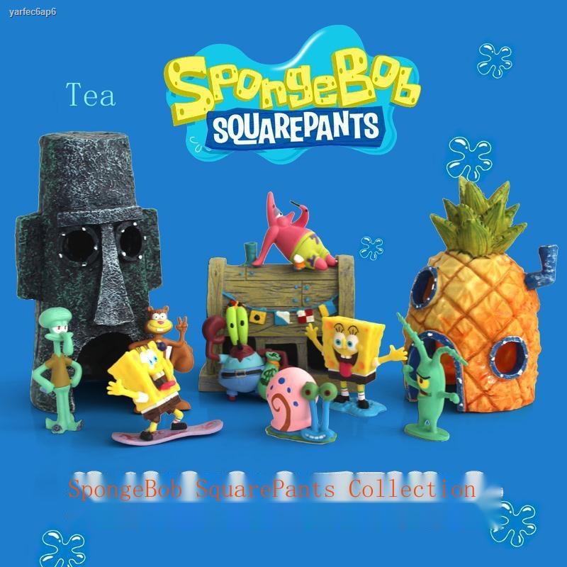 Hot Sales◎☬Pineapple house fish tank landscaping decoration SpongeBob SquarePants doll aquarium cart #9
