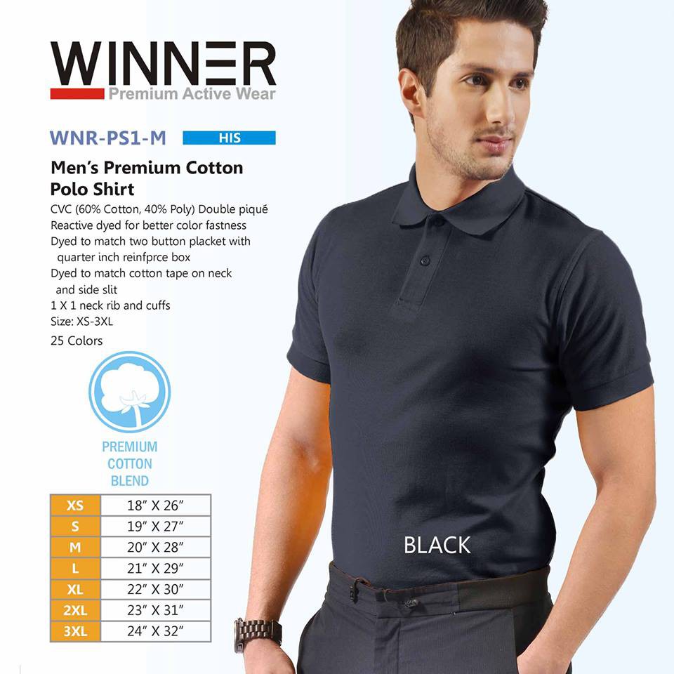 3xl black polo shirt