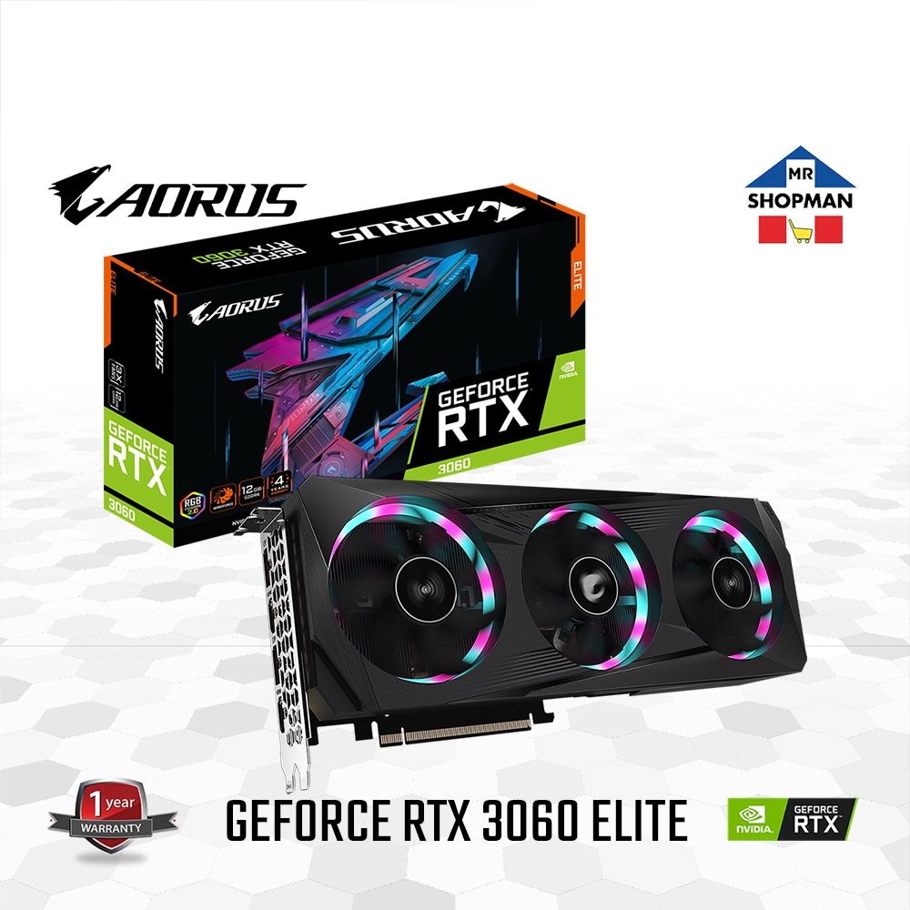 Gigabyte Geforce RTX 3060 Aorus Elite Video Graphics Card | Shopee ...