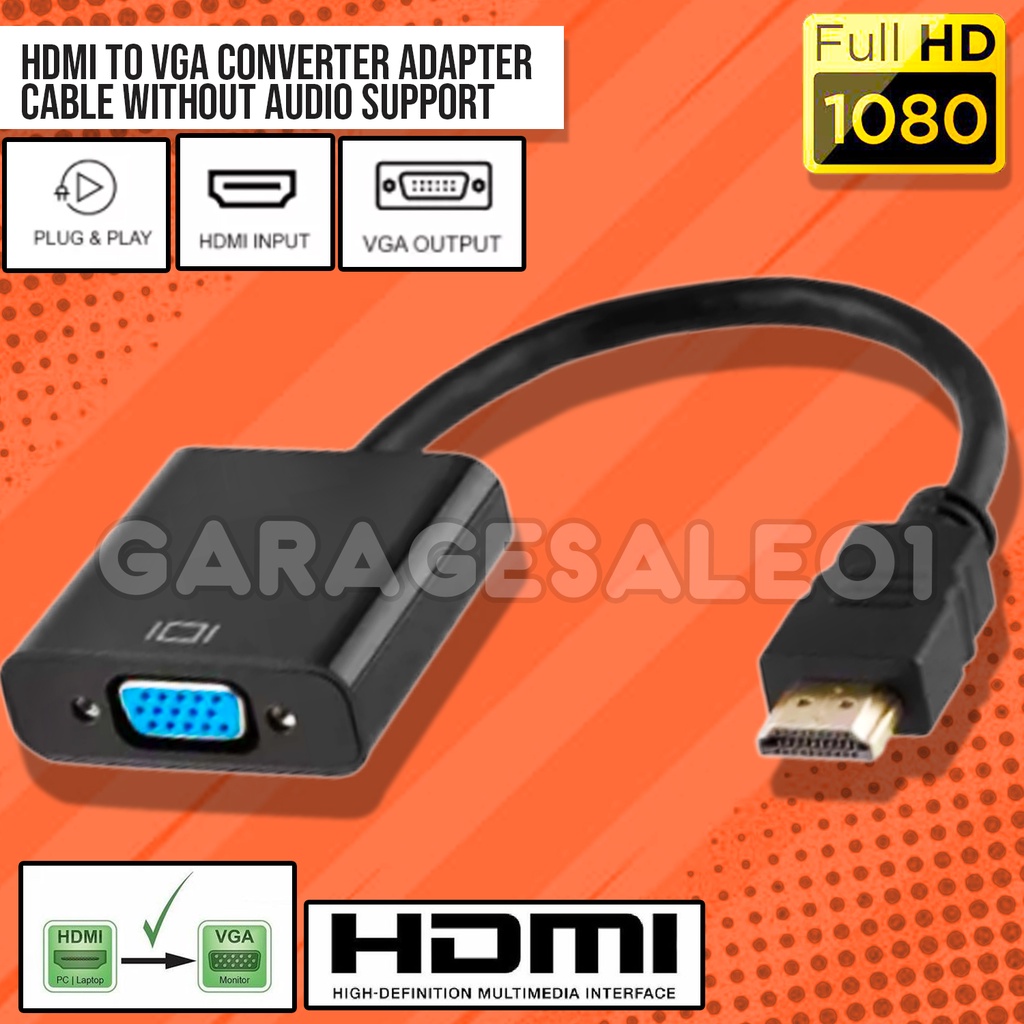 HDMI To VGA (HDMI Output / VGA Input) Shopee Philippines