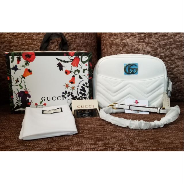 gucci white sling bag