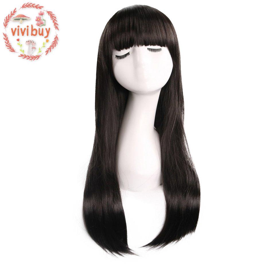 New Trendy Long Curly Hair Wigs With Bangs For Women High