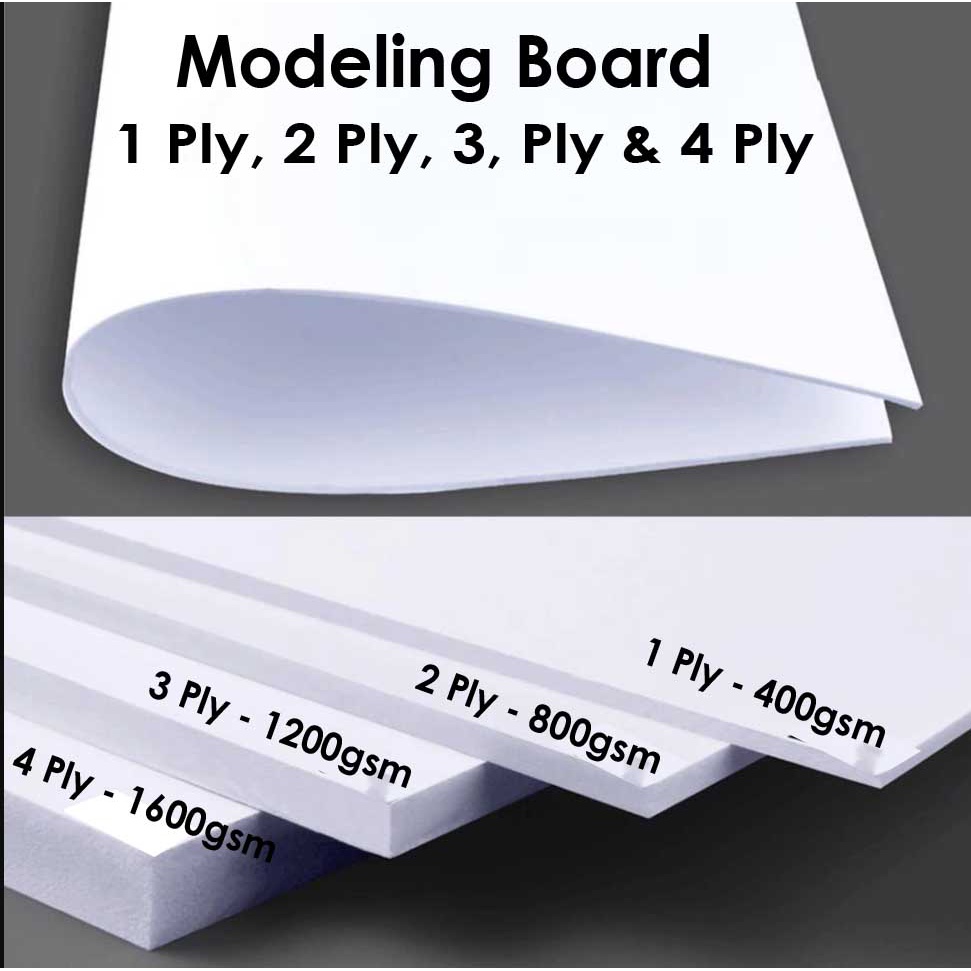 Modeling Board 1 Ply, 2 Ply, 3 Ply & 4 Ply White Modeling Board ...