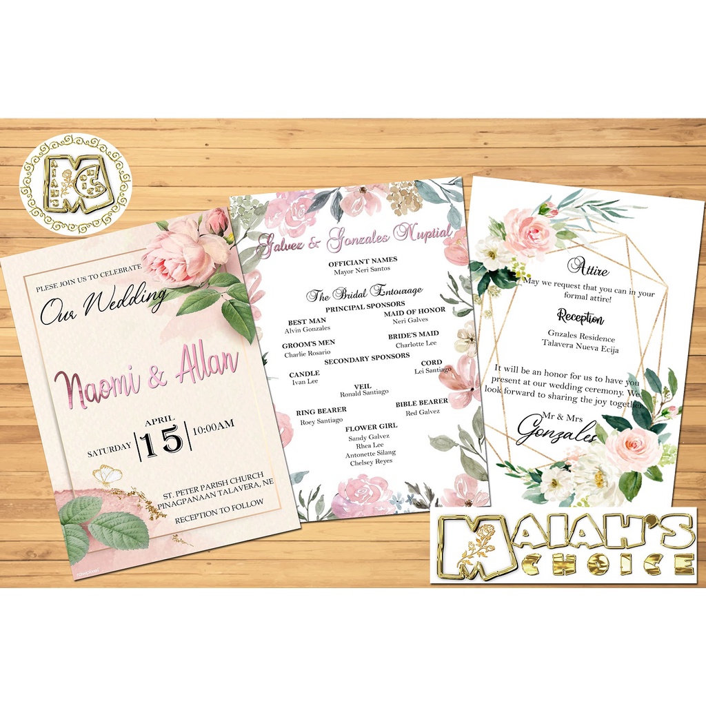 Weddingdebut Invitation Free Layout Shopee Philippines 9820