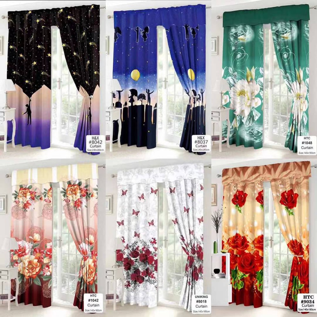 BIG SALE ️ NEW Flower curtain Kurtina Curtain No Ring(1pcs SIZE140×