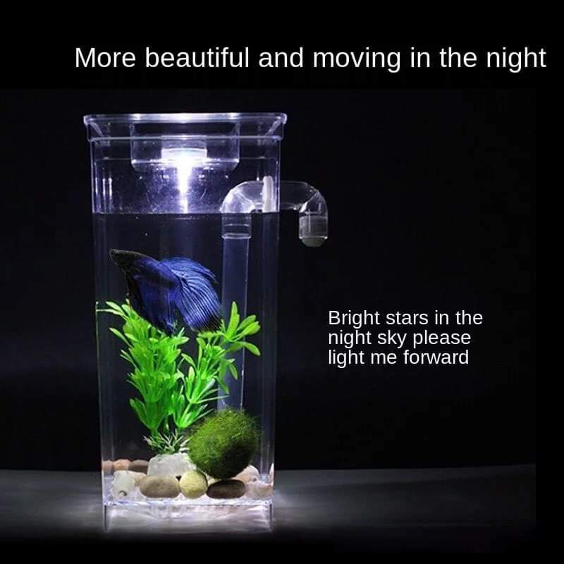 Mini Simple Fish Tank Selfcleaning Small Desktop Fish Tank Acrylic Transparent Aquarium