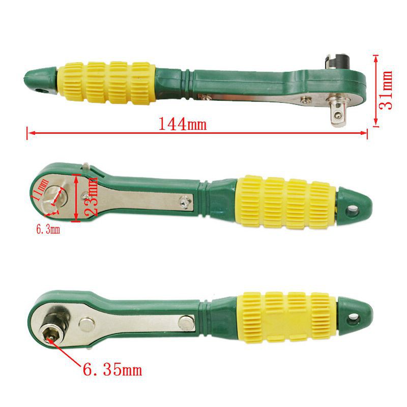 1/4 Head Screwdriver Pole 6.35mm Inner Hexagon Ratchet Socket Wrench