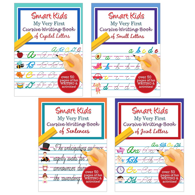 Smart Kids My Very First Cursive Writing Book Set Of 4 (small,joint 