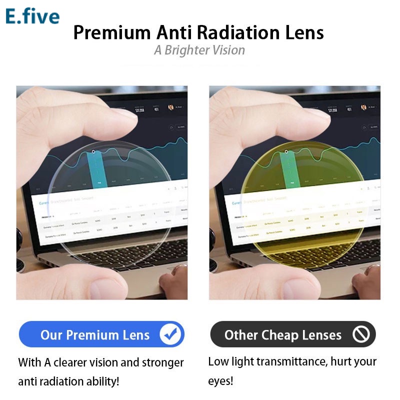 Fashionable Anti Radiation Men's and Women's Anti Blue  Glasses Replaceable Lens Anti Blue Glare E