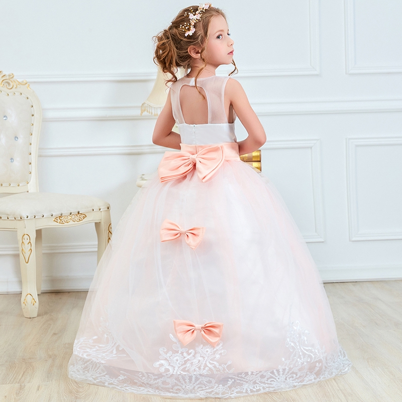 [NNJXD]Flower Girl Dresses Wedding Long Lace Princess Formal Gown ...