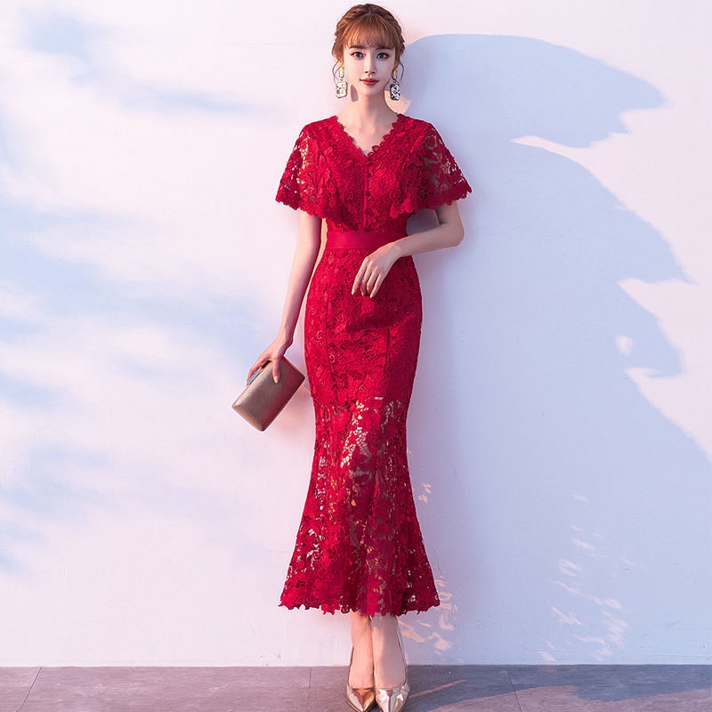 red lace summer dress