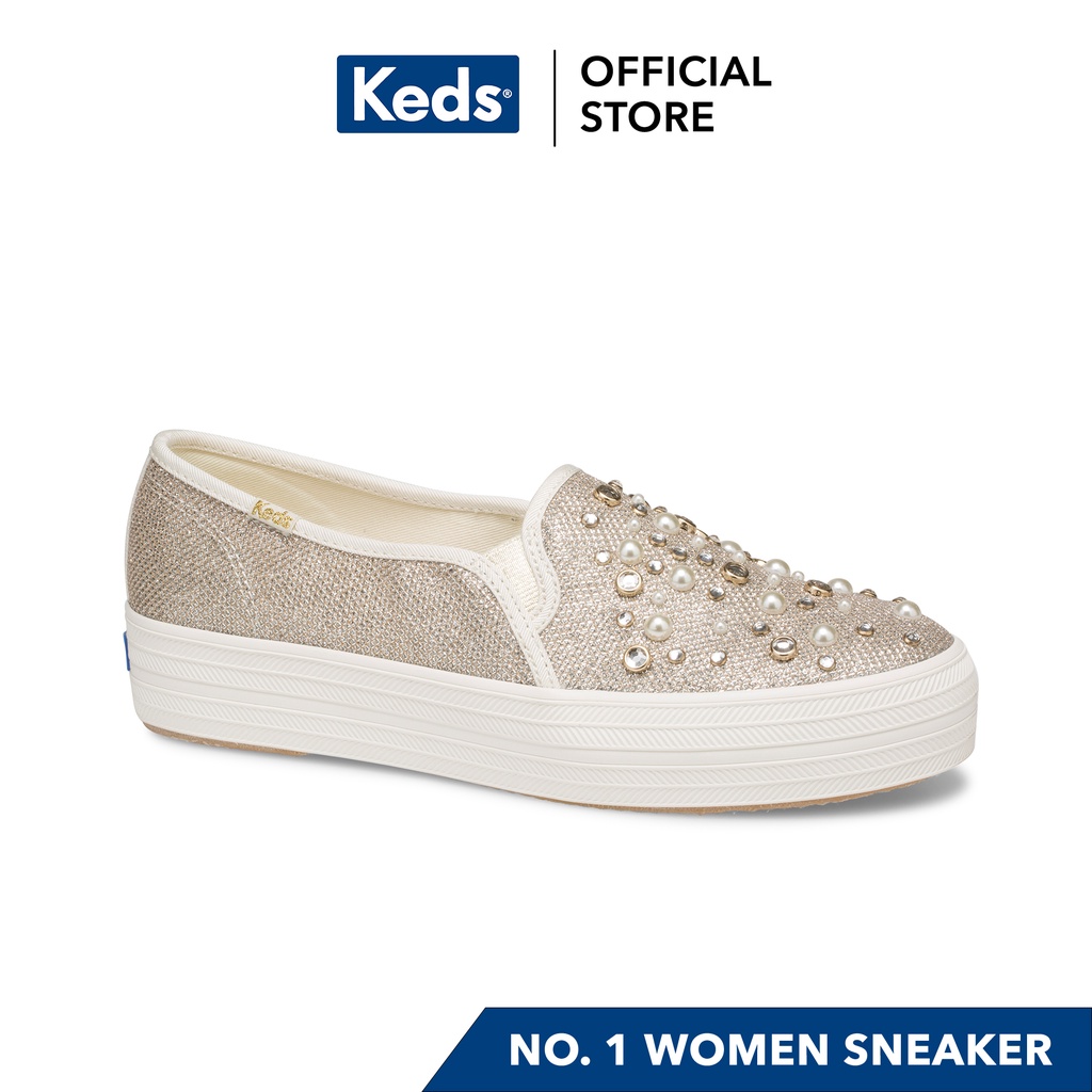 Keds Triple Decker Katespade Lurex Women's Platform Sneakers (Gold) WF62695  | Shopee Philippines