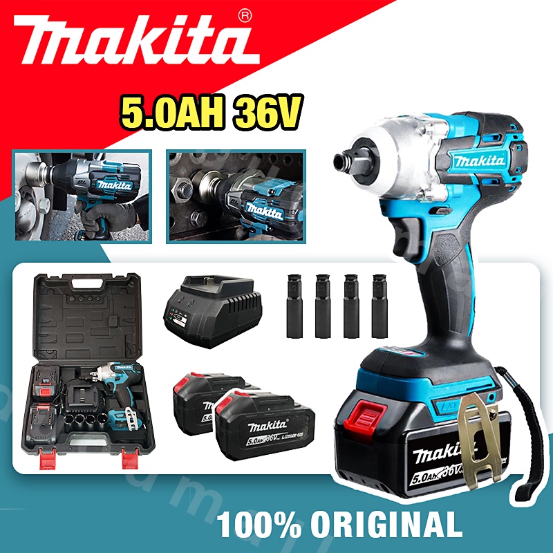 Makita 5.0Ah 36V Electric Impact Wrench Cordless Brushless Ratchet