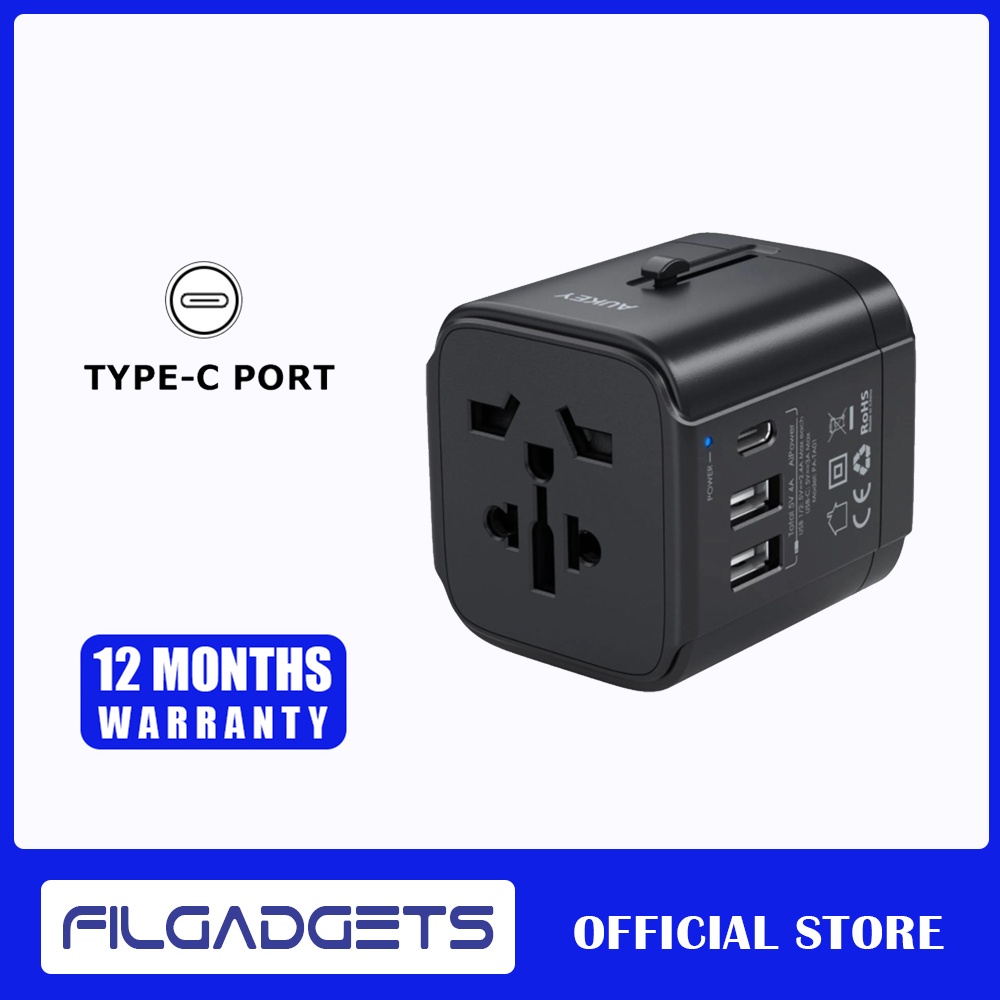 PATA01 Universal Travel Adapter With USBC and USBA Ports Shopee
