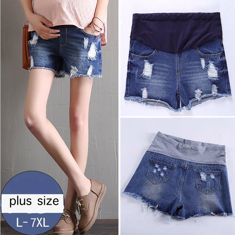 plus size maternity jean shorts