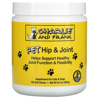 On Hand: Charlie & Frank, Pet Hip and Joint, For Cats Dogs, Pet Vitamins and Minerals 120 Soft Chews