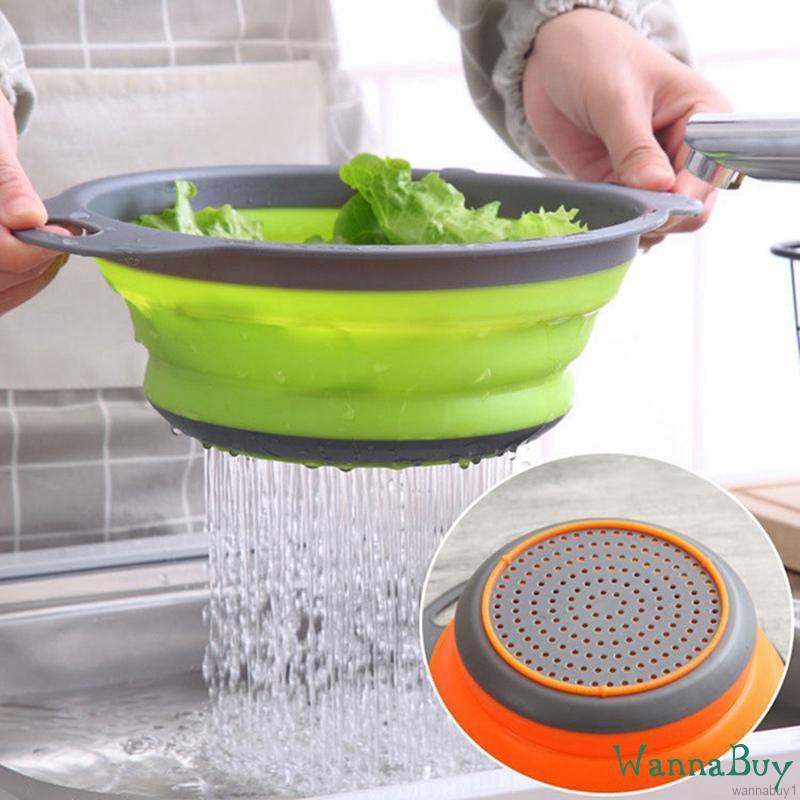 collapsible silicone colander