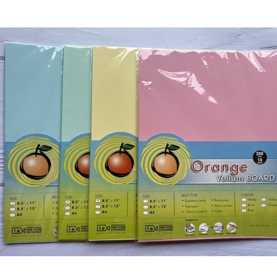 Orange Vellum Board Colored 200gsm 10sheet Shopee Philippines